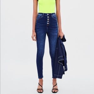 Brand New High Rise Button Up Skinny Jean
